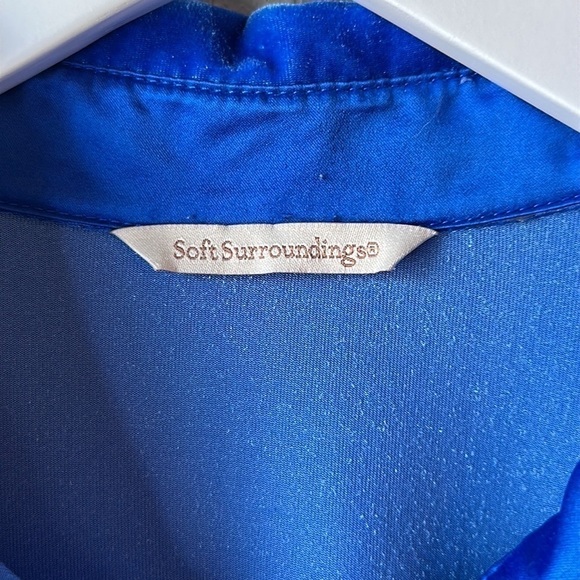 Soft Surroundings Blue Velvet Boyfriend Button Down Tunic Shirt - Picture 8 of 11